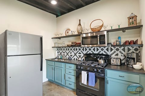 Second floor kitchen with gas stove