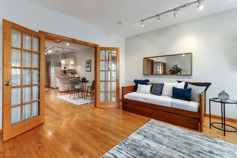 Living Room with twin daybed with trundles