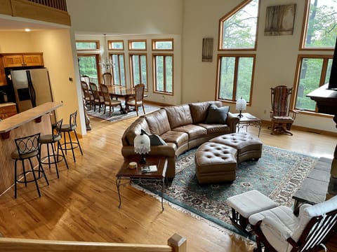 Living room, windows west facing 