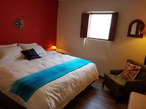 Bedroom with comfortable king size bed