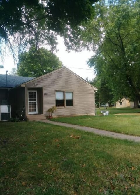 front door, security lights