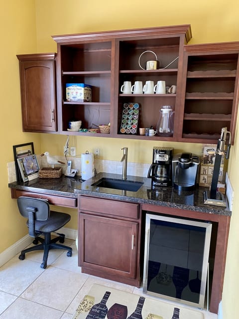 2nd floor wet bar/beverage fridge and coffee bar.