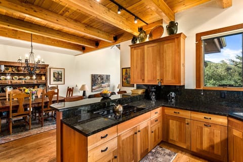 The beautifully remodeled kitchen is fully stocked with everything you will need to prepare great meals during your stay.