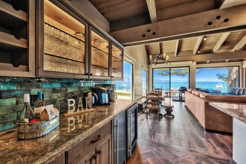 Enjoy the bar and coffee station, with beverage and mini-fridge