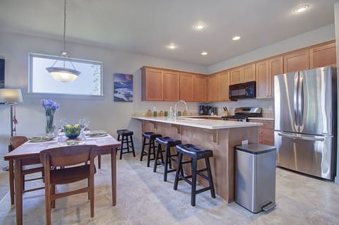 Room for family cooking and meals.