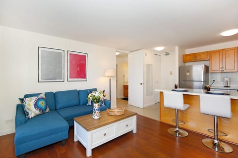 Living Room with Full Sleeper Sofa