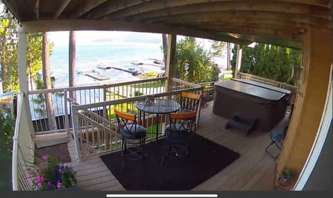 Hot tub on private deck.