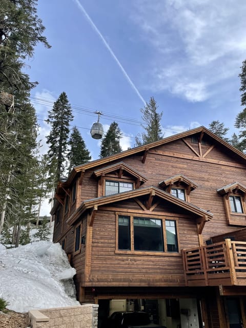 Gondola glides over the rooftop