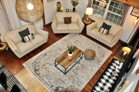 View from loft of living room and dining room (Great room space)