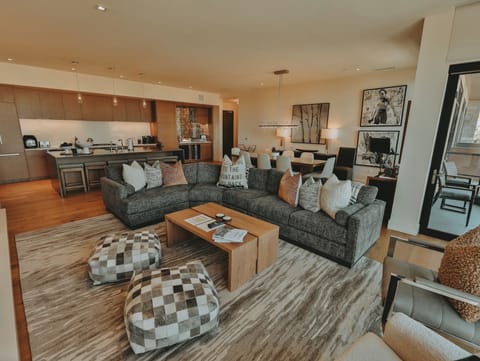 Mountain Living Area, with fireplace and outdoor patio