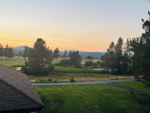 View from your balcony. Broken Top Mountain, golf course, rolling hills, nature, birds 