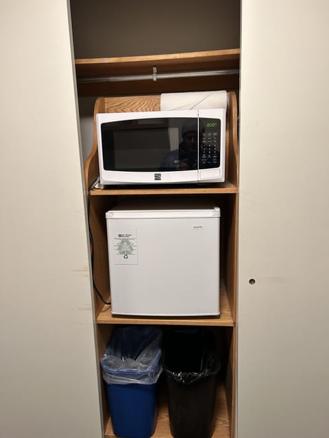 Unit 420 is a hotel style suite with separate microwave and small refrigerator