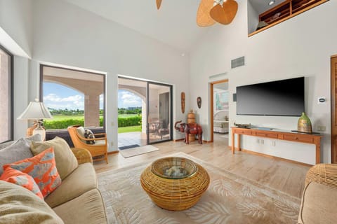 Villa, Multiple Beds, Lanai, Golf View (Shores 19 - 2 Ensuite & Loft) | Living area | 70-inch flat-screen TV with digital channels, TV