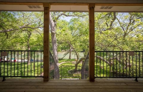 Newly built deck with view of the Guadalupe River.