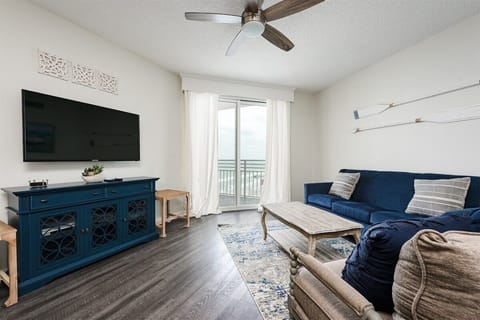Open living room space with balcony