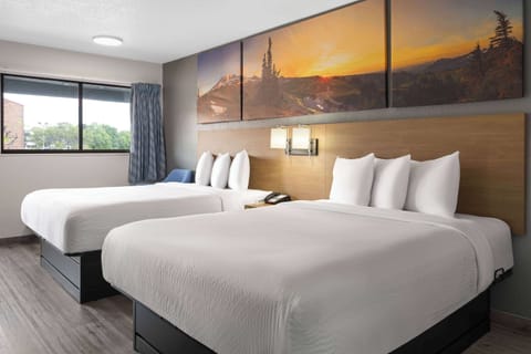 Room, 2 Queen Beds, Non Smoking | Desk, bed sheets, wheelchair access