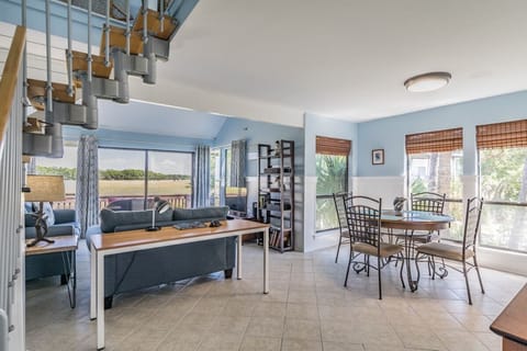 Open concept main floor with view of marsh from literally everywhere