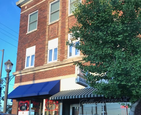 The corner of Story Street and 9th Street-the Goeppinger Building.