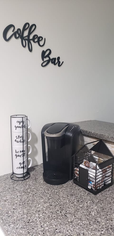 Coffee bar with coffee provided.