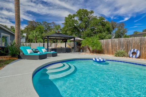 Take a dip in the sparkling heated pool