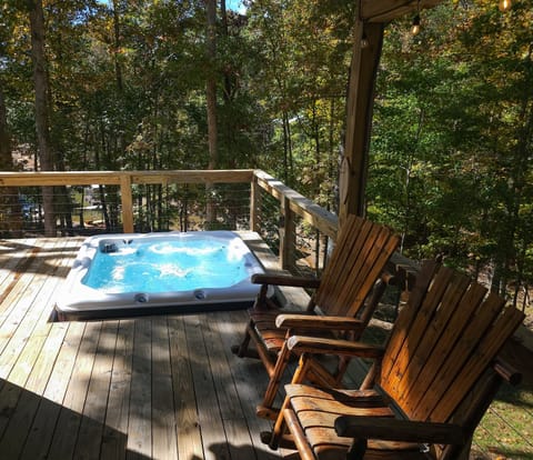 Hot tub on the wrap around deck.