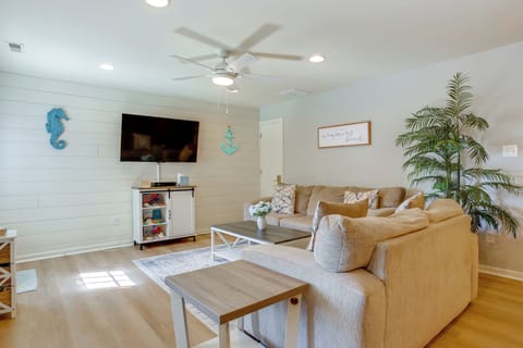 Brigantine Vacation Rental | 3BR | 2BA | 2nd-Floor Unit | Stairs Required