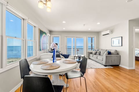 Living room with Cape Cod Bay views
