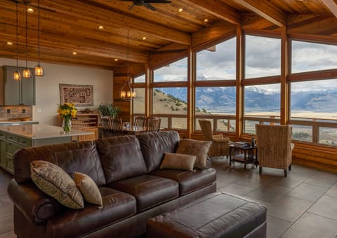 Incredible mountain views from the floor to ceiling windows in the great room.