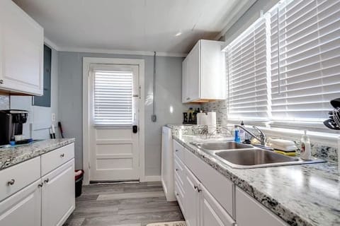 Fully stocked kitchen.