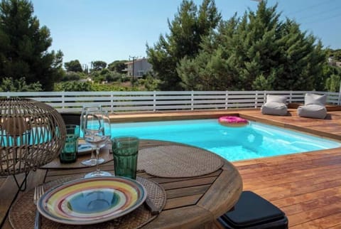 Dining at the outdoor deck area