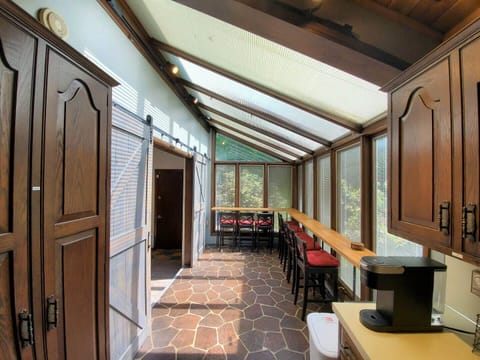 The breakfast area connects to the kitchen.