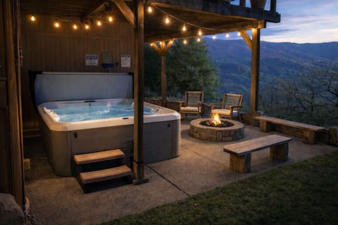 Relax by the fire or in your private hot tub after day of hiking. The hot tub is cleaned and rebalanced after each guest. 