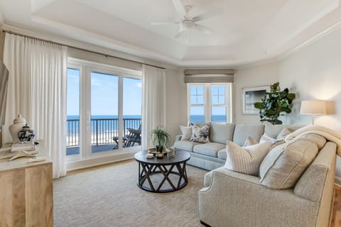 Gorgeous Newly Updated Oceanfront Penthouse! Living Space Featuring Breathtaking Views, a Flat Screen TV and Access to  Private Covered Balcony