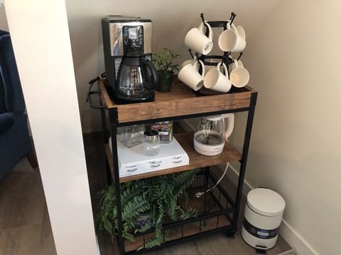 Coffee, tea, hot cocoa and hot apple cider at your fingertips. 