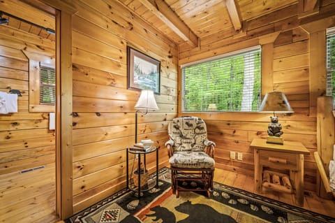 There's a rocker/glider and some extra wiggle room in this main level bedroom