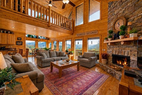 This majestic fireside sanctuary is the ultimate setting for an unforgettable, postcard-perfect Smoky Mountain getaway! 