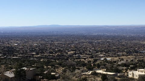 Overlooking Albuquerque from the patio/ deck