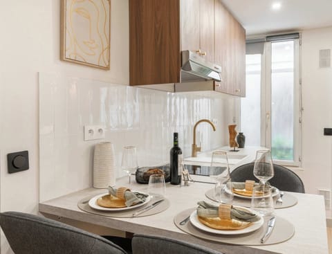 A versatile dining table for four, also suitable as a work table.