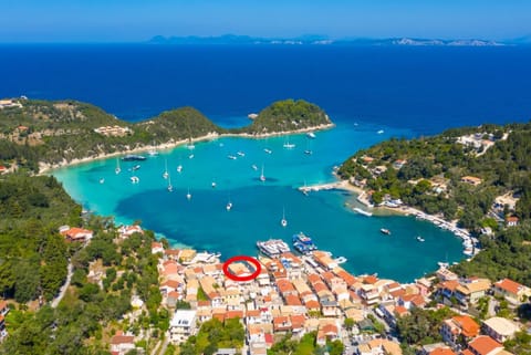 Aerial view of Lakka showing location of Flora Maisonettes 1