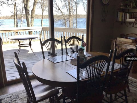 Dining are with access to deck