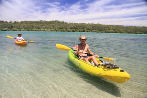 Free onsite Kayaks and Canoes to enjoy the river with