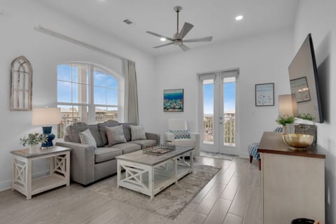 Spacious coastal-style living room with natural light