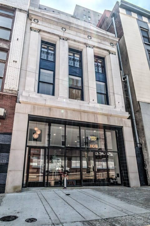 The Building entrance by the Trolley Stop at Madison  Ave. & Main St.