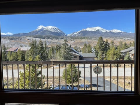 View of Buffalo Mountain from living room, on a blue bird day. 