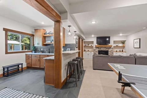 Beyond the ping pong table, plenty of space to stretch out and relax.