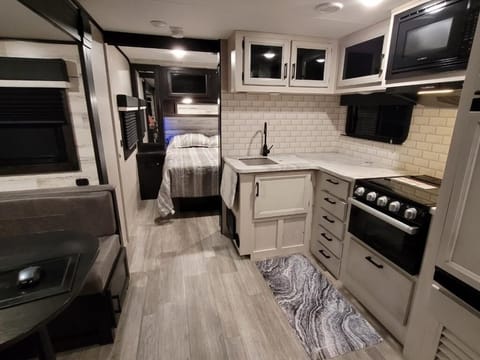 Large interior, modern, and plenty of room to move around.