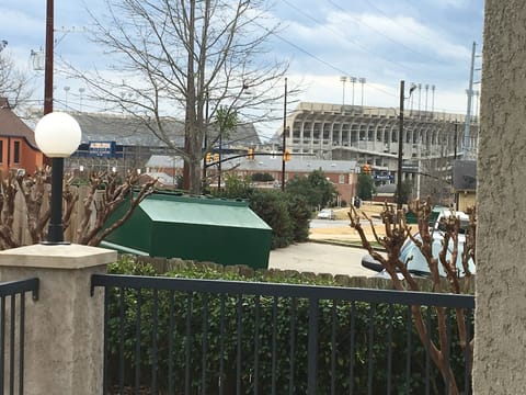 Block away from the stadium. 