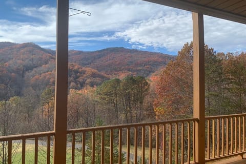 Stunning Mountain View from the back covered deck