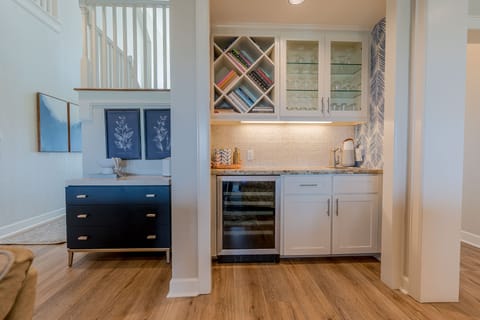 Wet bar off living room, where it's always 5 o'clock!