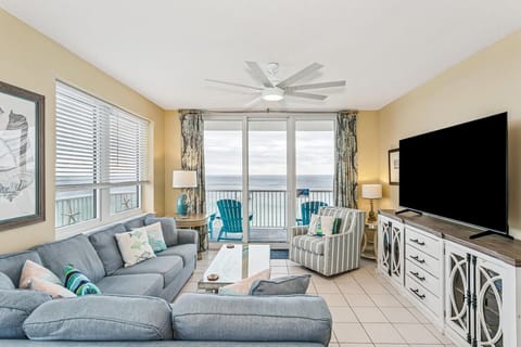 Living area with water view